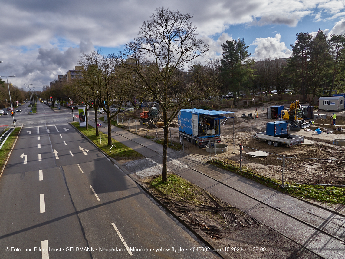10.01.2023 - Baustelle an der Quiddestraße Haus für Kinder in Neuperlach